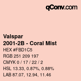 カラーコード: Valspar - 2001-2B - Coral Mist | qconv.com