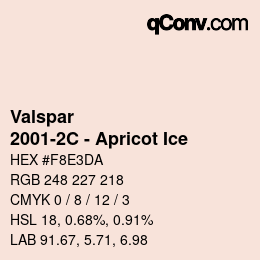 カラーコード: Valspar - 2001-2C - Apricot Ice | qconv.com