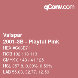 カラーコード: Valspar - 2001-3B - Playful Pink | qconv.com
