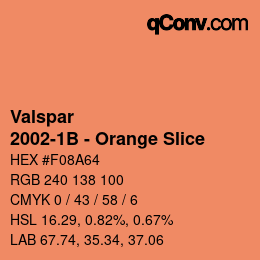 Farbcode: Valspar - 2002-1B - Orange Slice | qconv.com