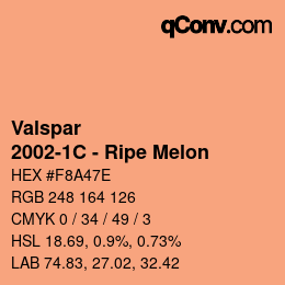 カラーコード: Valspar - 2002-1C - Ripe Melon | qconv.com