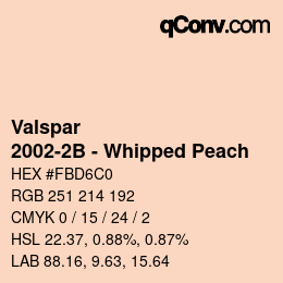 Color code: Valspar - 2002-2B - Whipped Peach | qconv.com