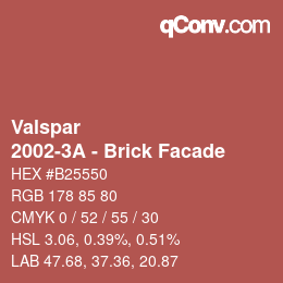 Farbcode: Valspar - 2002-3A - Brick Facade | qconv.com