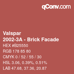 Código de color: Valspar - 2002-3A - Brick Facade | qconv.com