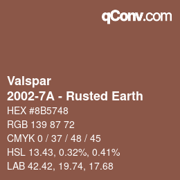 カラーコード: Valspar - 2002-7A - Rusted Earth | qconv.com