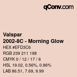 カラーコード: Valspar - 2002-8C - Morning Glow | qconv.com