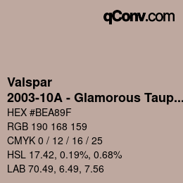 カラーコード: Valspar - 2003-10A - Glamorous Taupe | qconv.com