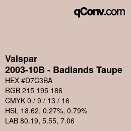 カラーコード: Valspar - 2003-10B - Badlands Taupe | qconv.com