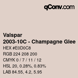 Código de color: Valspar - 2003-10C - Champagne Glee | qconv.com