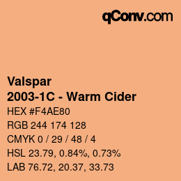 カラーコード: Valspar - 2003-1C - Warm Cider | qconv.com