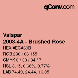 カラーコード: Valspar - 2003-4A - Brushed Rose | qconv.com