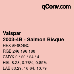Color code: Valspar - 2003-4B - Salmon Bisque | qconv.com