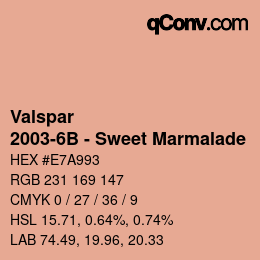 カラーコード: Valspar - 2003-6B - Sweet Marmalade | qconv.com