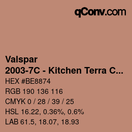 カラーコード: Valspar - 2003-7C - Kitchen Terra Cotta | qconv.com