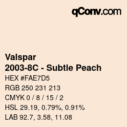 Code couleur: Valspar - 2003-8C - Subtle Peach | qconv.com