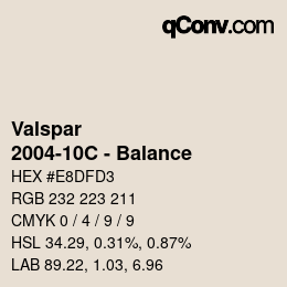 Color code: Valspar - 2004-10C - Balance | qconv.com