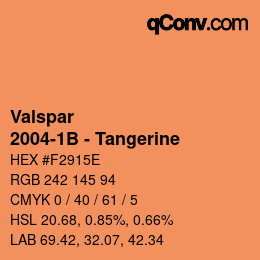 カラーコード: Valspar - 2004-1B - Tangerine | qconv.com