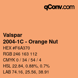 カラーコード: Valspar - 2004-1C - Orange Nut | qconv.com