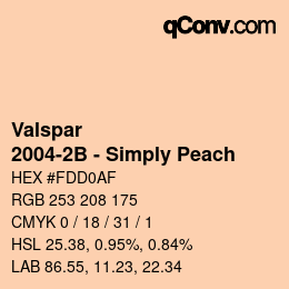 Code couleur: Valspar - 2004-2B - Simply Peach | qconv.com