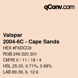 Farbcode: Valspar - 2004-6C - Cape Sands | qconv.com