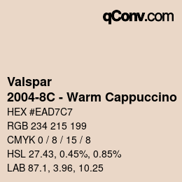 カラーコード: Valspar - 2004-8C - Warm Cappuccino | qconv.com