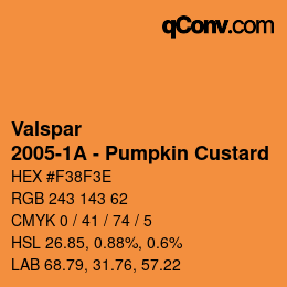 カラーコード: Valspar - 2005-1A - Pumpkin Custard | qconv.com