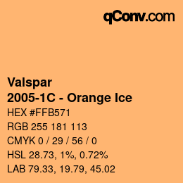 カラーコード: Valspar - 2005-1C - Orange Ice | qconv.com