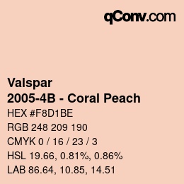 カラーコード: Valspar - 2005-4B - Coral Peach | qconv.com