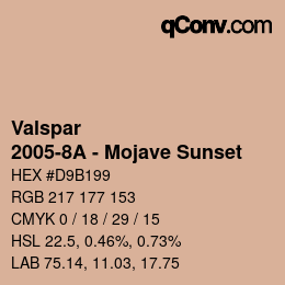 カラーコード: Valspar - 2005-8A - Mojave Sunset | qconv.com