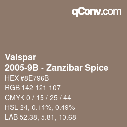 Color code: Valspar - 2005-9B - Zanzibar Spice | qconv.com