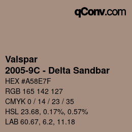 カラーコード: Valspar - 2005-9C - Delta Sandbar | qconv.com