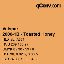 カラーコード: Valspar - 2006-1B - Toasted Honey | qconv.com