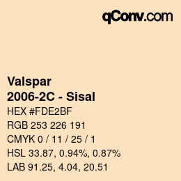カラーコード: Valspar - 2006-2C - Sisal | qconv.com