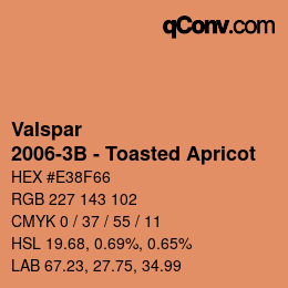 Farbcode: Valspar - 2006-3B - Toasted Apricot | qconv.com
