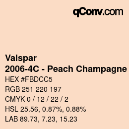 カラーコード: Valspar - 2006-4C - Peach Champagne | qconv.com