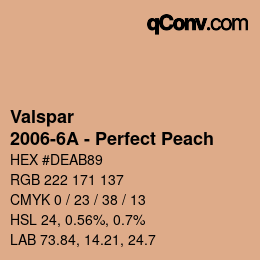カラーコード: Valspar - 2006-6A - Perfect Peach | qconv.com