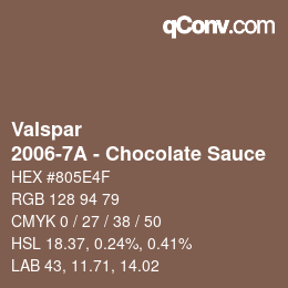Farbcode: Valspar - 2006-7A - Chocolate Sauce | qconv.com