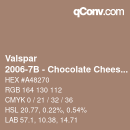 カラーコード: Valspar - 2006-7B - Chocolate Cheesecake | qconv.com