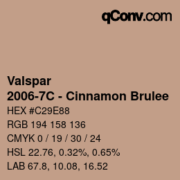 Color code: Valspar - 2006-7C - Cinnamon Brulee | qconv.com