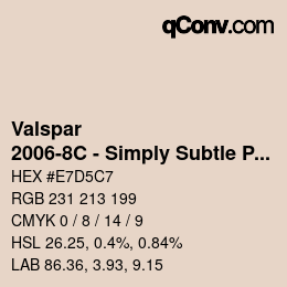 Color code: Valspar - 2006-8C - Simply Subtle Pink | qconv.com