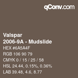Color code: Valspar - 2006-9A - Mudslide | qconv.com