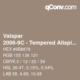 Farbcode: Valspar - 2006-9C - Tempered Allspice | qconv.com