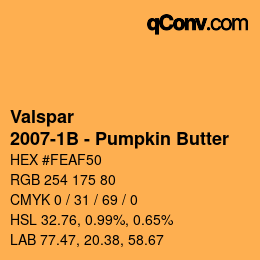 Farbcode: Valspar - 2007-1B - Pumpkin Butter | qconv.com