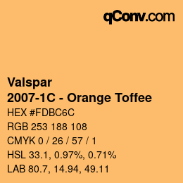 カラーコード: Valspar - 2007-1C - Orange Toffee | qconv.com