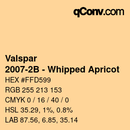 Color code: Valspar - 2007-2B - Whipped Apricot | qconv.com