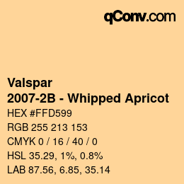 Farbcode: Valspar - 2007-2B - Whipped Apricot | qconv.com