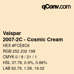 Color code: Valspar - 2007-2C - Cosmic Cream | qconv.com