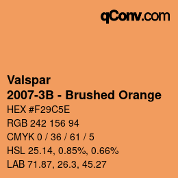 カラーコード: Valspar - 2007-3B - Brushed Orange | qconv.com