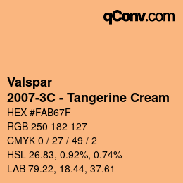 カラーコード: Valspar - 2007-3C - Tangerine Cream | qconv.com