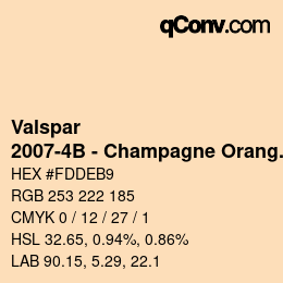カラーコード: Valspar - 2007-4B - Champagne Orange | qconv.com